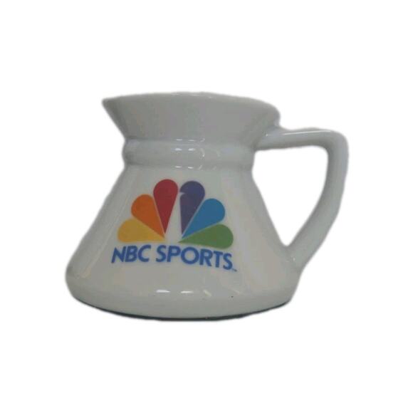 NBC Sports Coffee Mug Cup Super Rare Vtg Non Skid 12 Oz Rainbow Peacock Logo - Picture 2 of 11